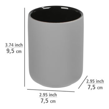 Sivý keramický pohárik na kefky Wenko Avellino – Obrázok 4