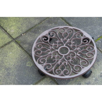 Kovový pojazdný podstavec pod kvetináč ø 34,5 cm Ornament – Esschert Design – Obrázok 6