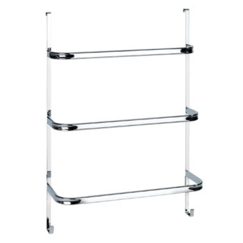 Strieborný samodržiaci věšiak na uteráky Wenko Towel Holder Chrome, 21 × 54 cm - Image 3