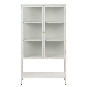 Biela kovová vitrína 90x160 cm Carmel – Unique Furniture