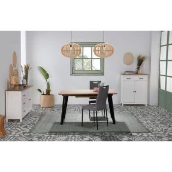 Biela vysoká komoda z borovicového dreva 90x110 cm Miranda – Marckeric - Image 5