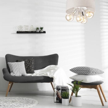 Krémovobiele stropné svietidlo ø 35 cm Carina – LAMKUR - Image 2