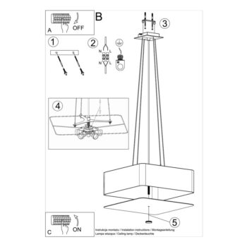 Čierne závesné svietidlo so skleneno-textilným tienidlom Kortez – Nice Lamps - Image 6