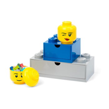 Žltá úložná škatuľa v tvare hlavy LEGO® boy, 10,5 x 10,6 x 12 cm - Image 2