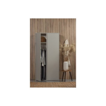 Svetlosivá šatníková skriňa z borovicového dreva 100x200 cm Maevy – WOOOD - Image 5