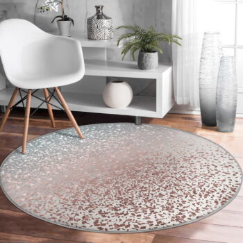 Prateľný okrúhly koberec v sivo-medenej farbe vhodný pre robotické vysávače ø 100 cm Comfort – Mila Home - Image 3