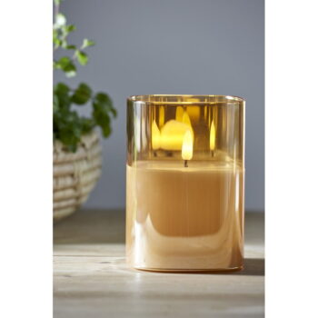 Oranžová LED vosková sviečka v skle Star Trading Flamme, výška 12,5 cm - Image 3