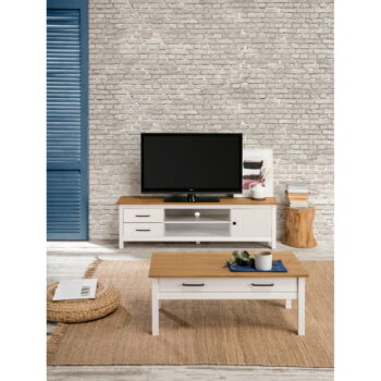 Biely TV stolík z borovicového dreva 158x47 cm Miranda – Marckeric – Obrázok 5