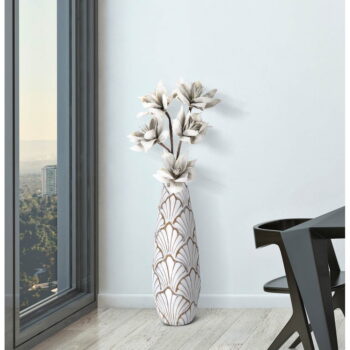 Biela vysoká váza z polyresínu 55 cm Panama – Mauro Ferretti – Obrázok 2
