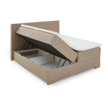Béžová boxspring posteľ s úložným priestorom 160x200 cm Tambo – Meise Möbel - Image 4