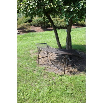 Čierno-tmavohnedá kovová záhradná lavica Fuego – Garden Pleasure – Obrázok 3