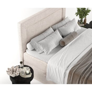 Béžová boxspring posteľ s úložným priestorom 200x200 cm Imagine – Maison de Rêve - Image 10