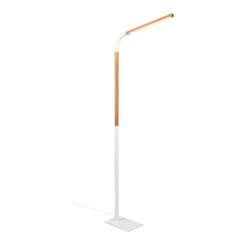 LED stojacia lampa v bielej a prírodnej farbe s dreveným tienidlom (výška 169,5 cm) Norris – Trio - Image 6