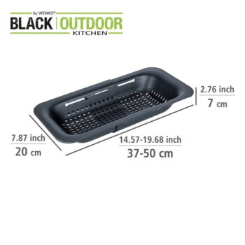 Čierny rozšíriteľný cedník Wenko Black Outdoor Kitchen Sivo - Image 3