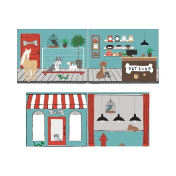 Detský záves k posteli 4 ks 195x75 cm Pet Shop – Vipack