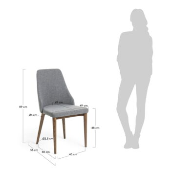 Sivé jedálenské stoličky v súprave 4 ks Rosie – Kave Home - Image 6
