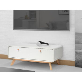 Biely TV stolík 100x40 cm Cassie - Støraa - Image 4