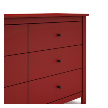 Červená nízka komoda z borovicového dreva 130x80 cm Misti – Marckeric - Image 6