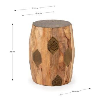 Okrúhly odkladací stolík z mangového dreva ø 29 cm Fabia – Marckeric – Obrázok 5