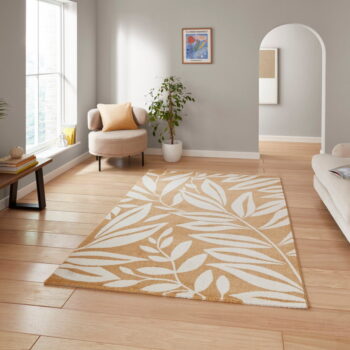 Okrovožltý koberec 160x230 cm Sorral Leaves  – Catherine Lansfield – Obrázok 4