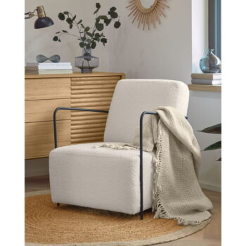 Biele kreslo Gamer - Kave Home – Obrázok 7