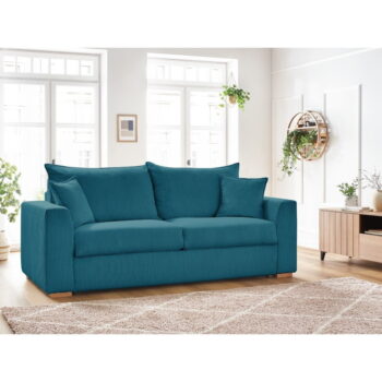 Modrá menčestrová rozkladacia pohovka 225 cm Augustin – Bobochic Paris - Image 7