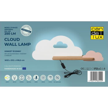 Bielo-ružové detské svietidlo Cloud - Candellux Lighting - Image 4