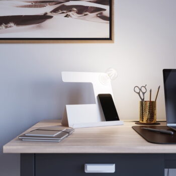 Biele závesné svietidlo s kovovým tienidlom ø 24 cm Rossario – Nice Lamps - Image 5