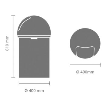 Oceľový odpadkový kôš v lesklo striebornej farbe 60 l Push Bin – Brabantia - Image 4