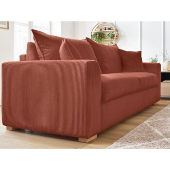Menčestrová rozkladacia pohovka v tehlovej farbe 225 cm Augustin – Bobochic Paris - Image 9