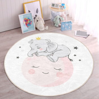 Biely detský koberec ø 80 cm Comfort – Mila Home – Obrázok 5