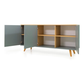 Zelená komoda s nohami z bukového dreva Tenzo Amelia, 162 x 77 cm – Obrázok 4