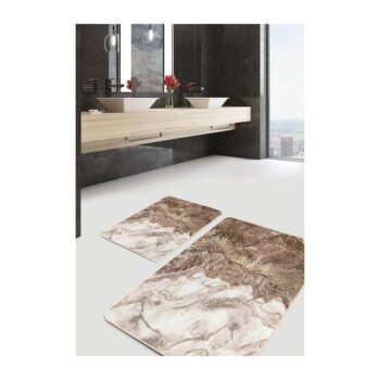 Hnedé kúpeľňové predložky v súprave 2 ks 60x100 cm – Mila Home - Image 3