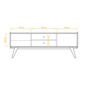 TV stolík z dubového dreva 160x61 cm Retro - The Beds - Image 2