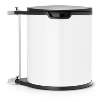 Biely vstavaný oceľový odpadkový kôš 15 l – Brabantia