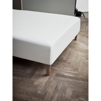 Biela napínacia plachta z bavlneného perkálu 140x200 cm Percale - JUNA - Image 2