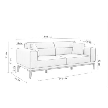 Antracitová rozkladacia pohovka 223 cm Liones – Artie - Image 7