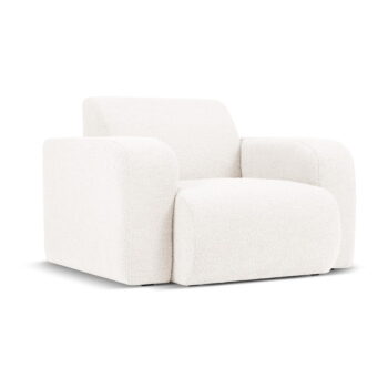 Biele kreslo z textílie bouclé Molino – Micadoni Home – Obrázok 2