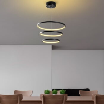 Čierne LED závesné svietidlo ø 50 cm Simit – Opviq lights – Obrázok 2