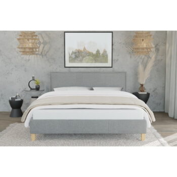 Sivá čalúnená dvojlôžková posteľ s roštom 200x200 cm Tina – Ropez - Image 5