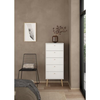 Biela vysoká komoda 50x120 cm Bodo – Tvilum - Image 11