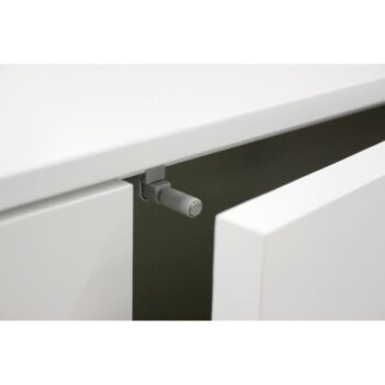 Biely TV stolík s doskou s detailmi s detailmi v dekore dubového dreva Tenzo Patch, šírka 179 cm – Obrázok 3