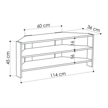 TV stolík v dekore duba v prírodnej farbe 114x45x36 cm Thales Corner – Kalune Design - Image 3