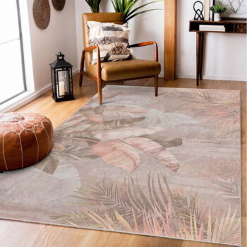 Béžový prateľný koberec 80x150 cm Dusty Leaves – Mila Home - Image 6