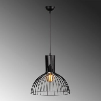 Čierne závesné svietidlo s kovovým tienidlom ø 38 cm Fellini – Opviq lights - Image 4