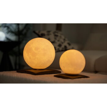 Tmavohnedá LED stolová lampa z orechového dreva (výška  19,5 cm) Smart LunaSpin – Gingko – Obrázok 5