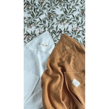 Biela mušelínová detská osuška s kapucňou 85x85 cm Muslin – Malomi Kids - Image 2