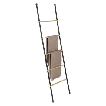 Čierny/prírodný kovový dekoratívny rebrík Bambusa - Wenko – Obrázok 5