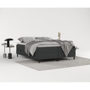 Tmavosivá boxspring posteľ s úložným priestorom 140x200 cm Malte – Maison de Rêve - Image 6