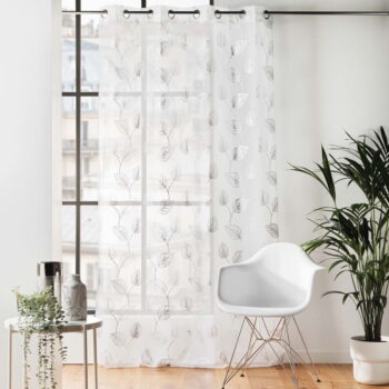 Záclona v bielej a striebornej farbe 140x280 cm Edelia – douceur d'intérieur – Obrázok 3